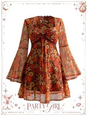 Plus Size Boho Lace Mini Dress Long Sleeve Sweetheart A-Line